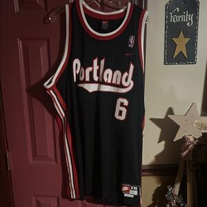 Nike Black Portland Basketball Jersey with Red & White Trim